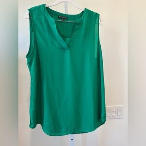 Adrianna Papell Vibrant Green V-Neck Blouse